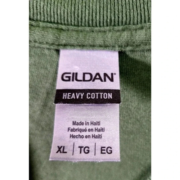Gildan Men's People Without Beards T-shirt Tee Size XL Green Cotton Short Sleeve - Picture 3 of 3